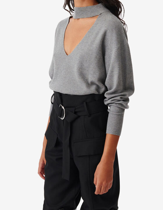 ZOELA CUT OUT KNIT SWEATER
